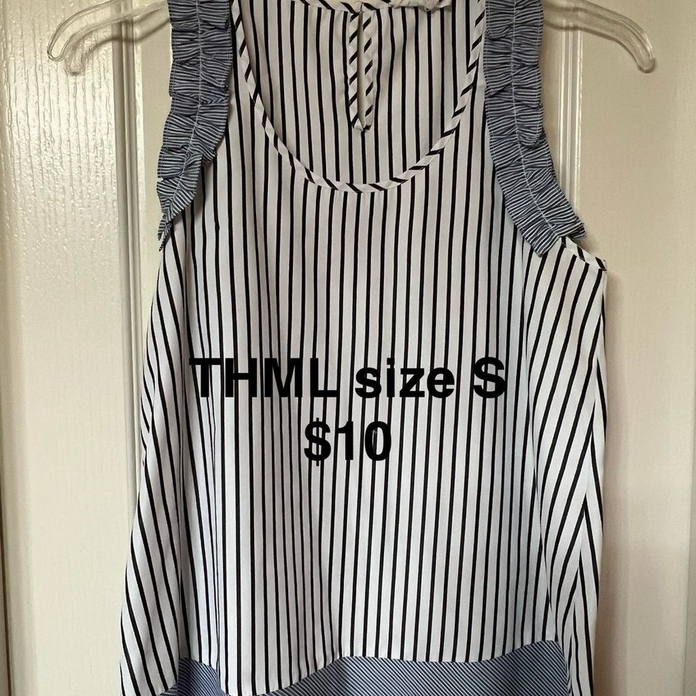 THML Black and White Striped Women's Top